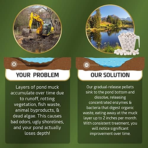 Pond Sludge Remover – 5 Pounds Beneficial Pond Bacteria & Enzyme Treatment - 100% Natural Muck Digester – Safe for All Aquatic Life and