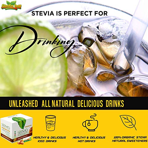 Caramel Delicioso Organic Stevia Powder. All-Natural Sweetener, Sugar Substitute Highly Concentrated & Pure Extract Stevia. 0 Calorie