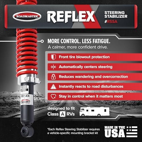 Roadmaster RSSA Reflex Steering Stabilizer Compatible with Cutaway & Class A Motorhomes | Requires RBK Mounting Kit (Sold Separately) for