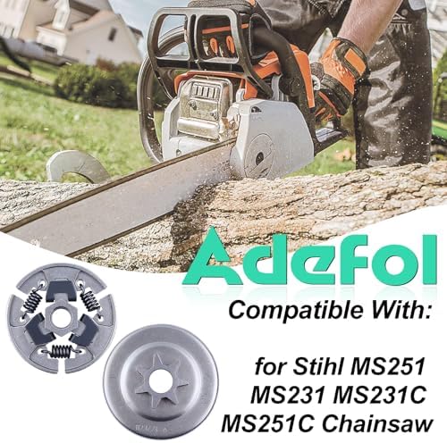 Adefol 325 7T Sprocket Clutch Drum Oil Pump Kit for Stihl MS251 MS231 MS231C MS251C Chainsaw