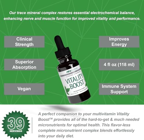 American Nutriceuticals - Vitality Boost Fulvic Acid w/Trace Mineral Drops - Multimineral Supplement -Rich in Amino Acids – Improves Energy Function