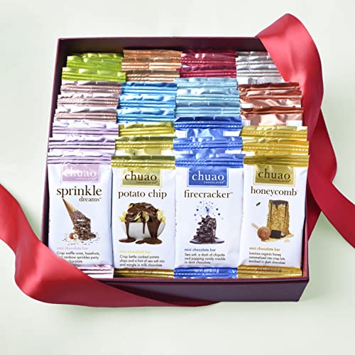Chuao Chocolatier Share the Love Assorted Milk and Dark Mini Gourmet Chocolate Bars Gift Box | Sampler For Holiday, Birthday, Thank You, Corporate Gift Baskets | 36 Bars, 0.39 oz Each