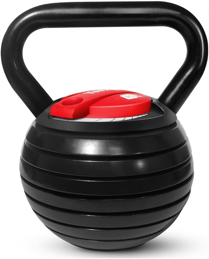 Yes4All Adjustable Kettlebell Set, 20–40 LB Weight Set, Solid Cast Iron Handle with Spacer Disks & Secure Lock