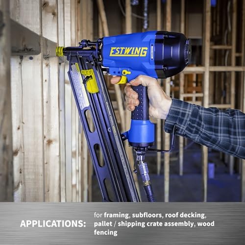 Estwing Pneumatic 21 Degree Framing Nailer, 2”–3-1/2” Framing Nails, Lightweight Magnesium Nail Gun with Depth Adjustment