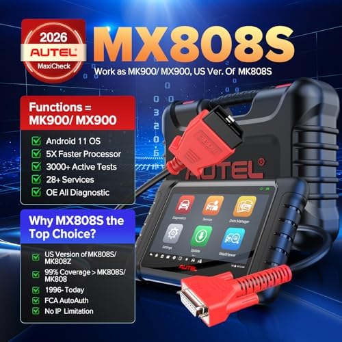 Autel Scanner MaxiCheck MX808S, Bidirectional OBD2 Scan Tool 28+ Service