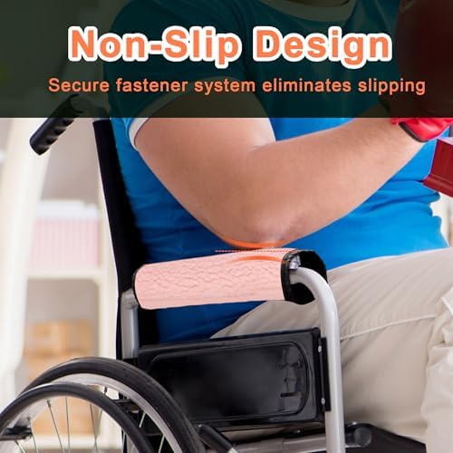 AHIER Wheelchair Armrest Pads, 2PCS Sheepskin Fleece Wheelchair Armrest Covers, Non Slip Arm Rest Cover Cushion pad for Wheelchairs