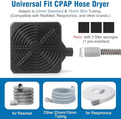 9 Pack CPAP Cleaning Kit for Hose & Mask, with Speed Control Hose Dryer, Collapsible Wash Basin & Hose Hanger, 7ft Cleaning Brush, CPAP Cleaning Supplies with Storage Bag, for 22mm & 15mm Tube