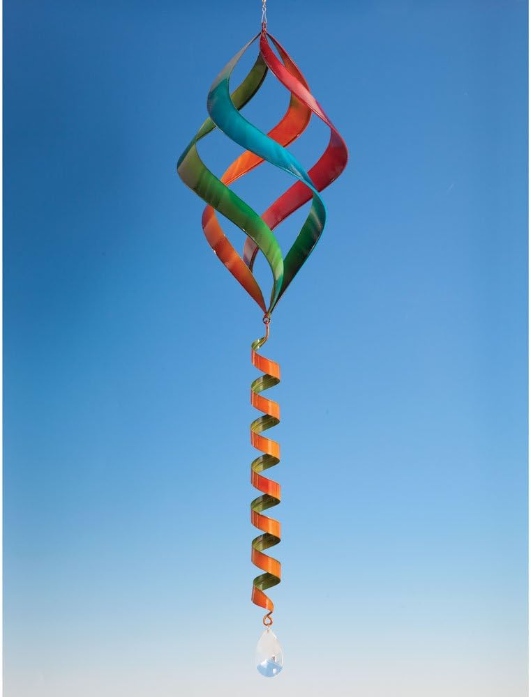 Bits and Pieces Enameled Rainbow Wind Spinner - Sun Catcher | Hanging Wind Spinners Outdoor Art Garden Spinner