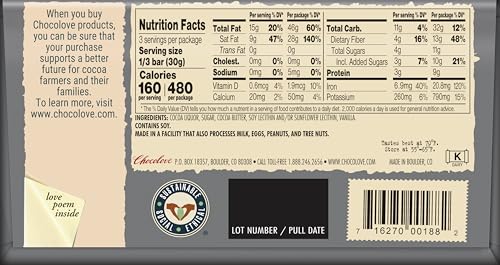 Chocolove, Bar Chocolate Dark Strong 70%, 3.2 Ounce