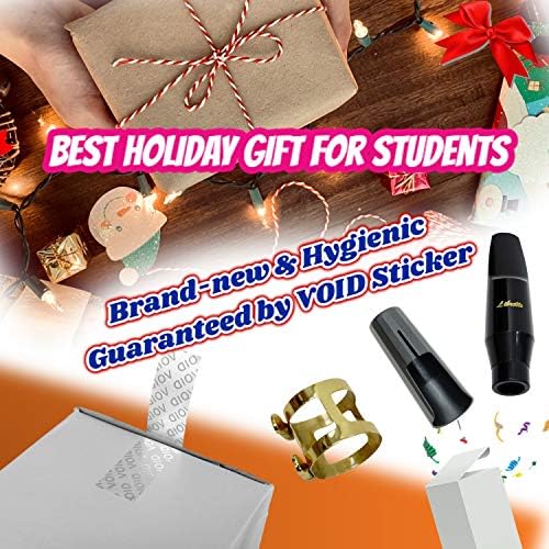 Libretto Baritone Saxophone Mouthpiece Kit: Standard Set With ABS 4C Mouthpiece, Plastic Cap, Gold Lacquered Ligature - Giftable