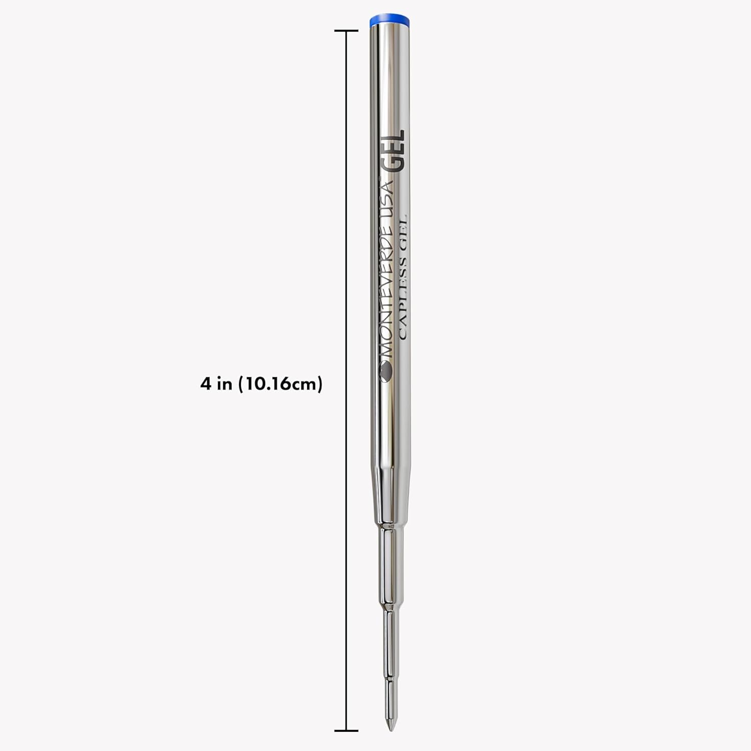 Monteverde Capless Gel Refill to Fit Montblanc, Medium, Blue, 2 Pack