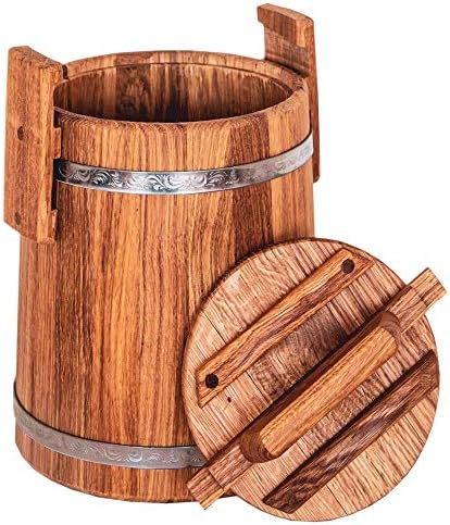 Wooden Bucket for Pickles and Sauerkraut, Wood Crock for Fermentation