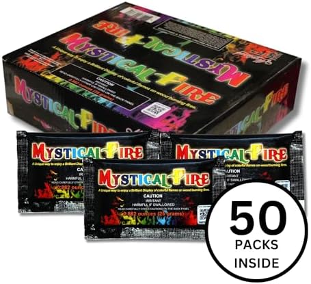 Mystical Fire Color Changing Packets – Colorful Fire Changer Packets 50pk | 50-pack color changing fire packets creates colorful flames in fire