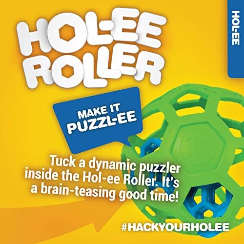 JW Pet Hol-ee Roller Dog Toy Puzzle Ball, Natural Rubber, Extra Large (7.5 Inch Diameter), Colors May Vary, (Count of 1)