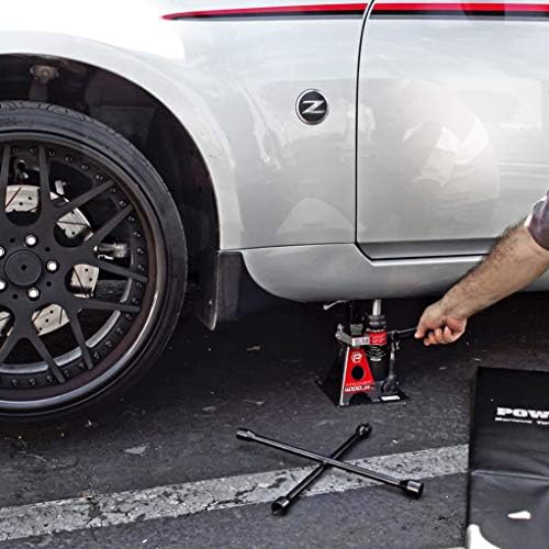 Powerbuilt 3 Ton, Bottle Jack and Jack Stands in One, 6000 Pound Capacity, All-in-One Car Lift, Heavy Duty Vehicle Unijack, Wide Base, 620471