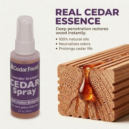 Household Essentials CedarFresh 2‑Ounce Cedar Power Spray, Natural Cedar Essence Odor Neutralizer