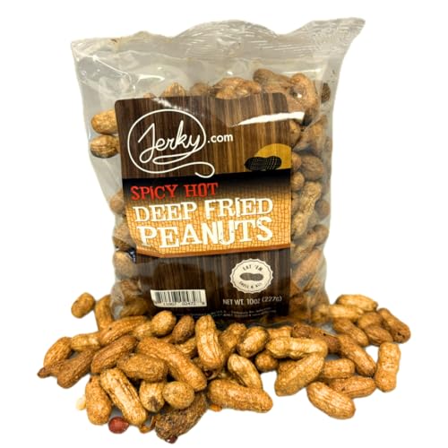 Jerky.com Deep Fried Spicy Hot Peanuts in Shell 3 Pack - Bold & Savory Peanuts - Roasted Spicy Peanuts in Shell for Human - USA Grown, Ultimate Spicy Gourmet Gift Peanuts (30oz Total)