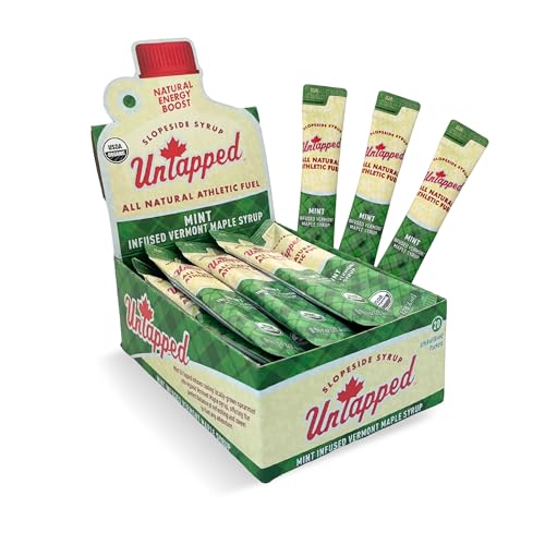UnTapped Vermont Maple Syrup Packets for Athletes, Box of 20-0.96 Fl Oz | Organic Pure Maple Syrup for Natural Endurance Energy | Fuel to Keep You Running Longer