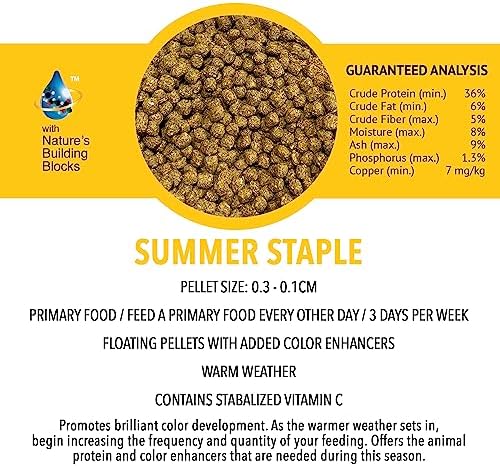 MICROBE-LIFT MLLSSXL Summer Staple Floating Fish Food Pellets for Ponds, Water Gardens, and Fountains, for Live Goldfish and Koi, 14 Pounds