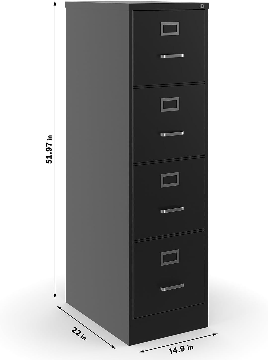 Staples 4-Drawer Vertical File Cabinet, Letter Size Documents, Lockable, 26.5" D x 15" W x 51.97" H, Putty/Beige