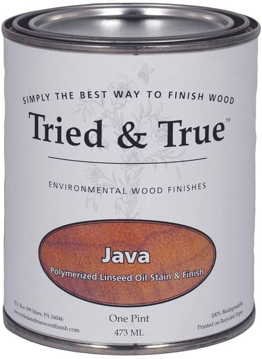 Tried & True Dark Walnut Stain & Finish, Pint | Linseed Oil Natural Wood Stain, Ideal for Home Improvement, Furniture, & Kitchen Wood Projects, Pigmented Danish Oil