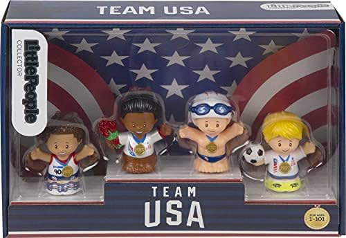 Little People Collector Team USA Classic Sports Special Edition Set for Adults & Fans, 4 Athlete Figures in Display Package