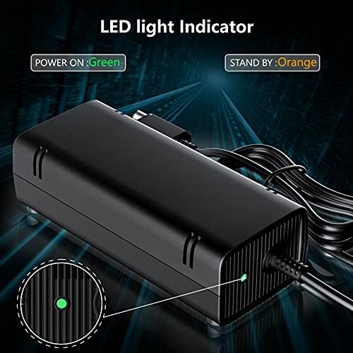 Power Supply for Xbox 360 Slim With Cord, [2022 Enhanced Quieter Version] AC Adapter Brick Replacement Charger for Xbox 360 Slim Console