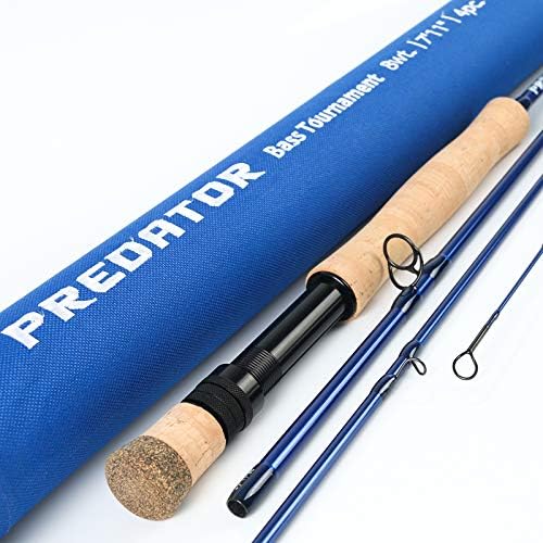 M MAXIMUMCATCH Maxcatch Predator Big Game and Saltwater Fly Fishing Rod: 7'11''/9'/9'2''/10', 4-Piece, 8/9/10/11/12 Weight