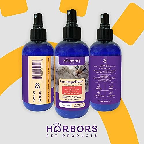 Harbors Cat Scratch and Chewing Deterrent Spray - 4 oz / 118 ml | Formulated with Essential Oils | 100% Satisfied or Return