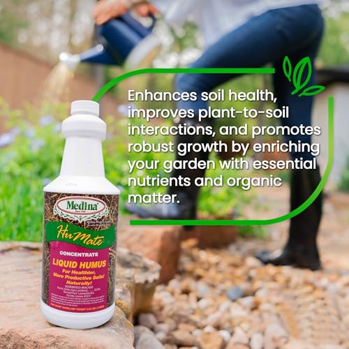 Medina Humate Humic Acid for Plants, 1 Gal, Concentrated Liquid Compost | Humic Acid for Lawn, Enhance Plant Growth, Moisture Retention, Nutrient Absorption, Humates for Soil, Covers 8000 Sq. Ft.