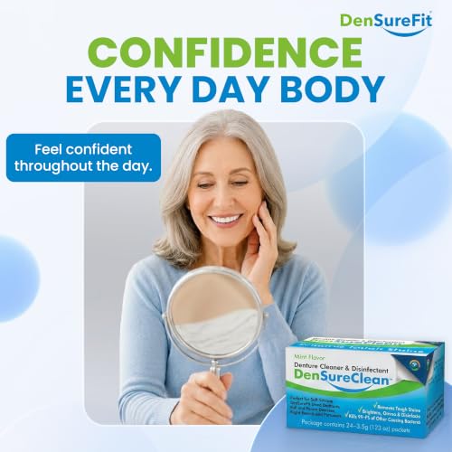 DenSureClean Denture, Retainer & Aligner Cleaner Powder, 120-Day Supply