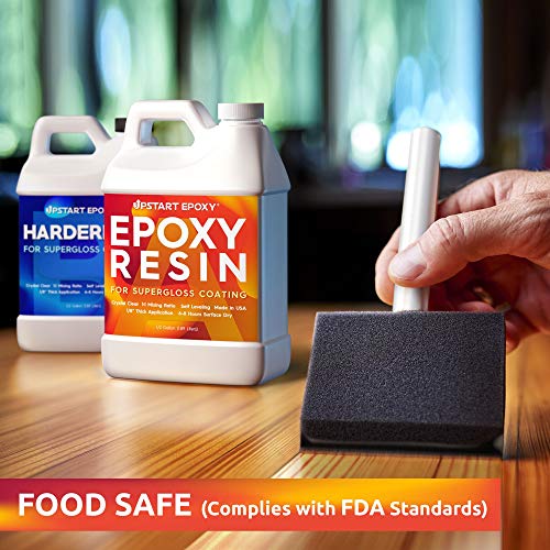 Upstart Epoxy Table Top Epoxy Resin Kit 1 Gallon, Crystal Clear Resin