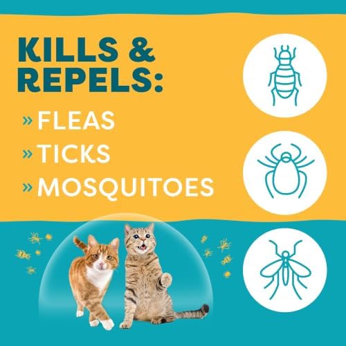 Only Natural Pet Flea and Tick Prevention for Cats - EasyDefense Flea Remedy - Natural Flea Care Control Squeeze-On Drops - Three Months Supply (1-Pack)