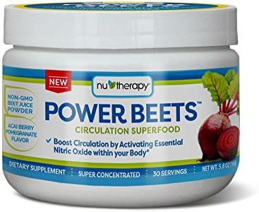Nu-Therapy Power Beets - Super Concentrated Circulation Superfood - Dietary Supplement – Delicious Acai Berry Pomegranate Flavor – Non-GMO Beet