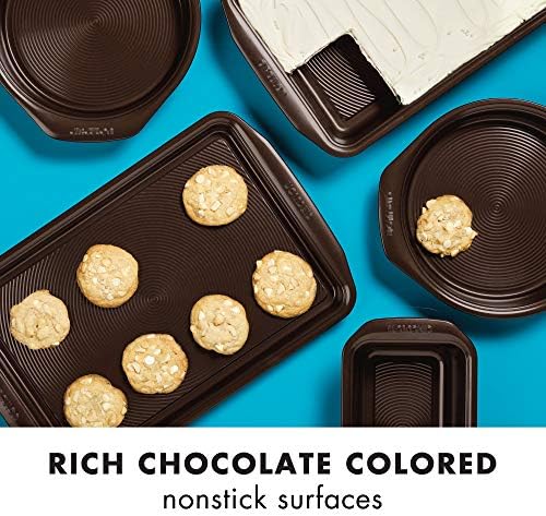 Circulon 47110 Nonstick Bakeware Set with Cookie and Cake Pans 3 Piece Chocolate