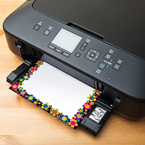 BARKER CREEK Designer Computer Paper, Neon Flower Power, 8.5” x 11”, Decorative Printer Paper, Stationery, 50 Sheets per Pkg, Home