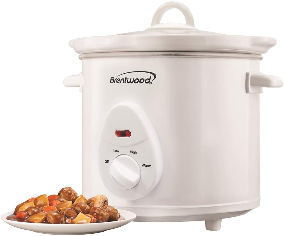 Brentwood SC-135W Appliances 3 quart Slow Cooker, White