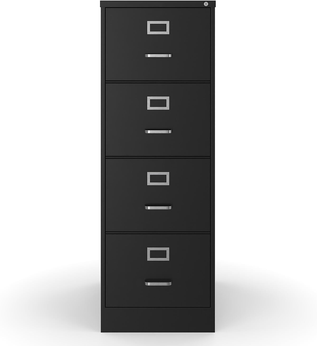 Staples 4-Drawer Vertical File Cabinet, Letter Size Documents, Lockable, 26.5" D x 15" W x 51.97" H, Putty/Beige