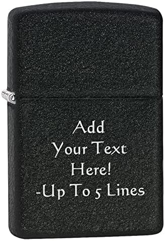 Zippo Lighter – Personalized Custom Message Engraved Windproof Classic Pocket Lighter Black Matte