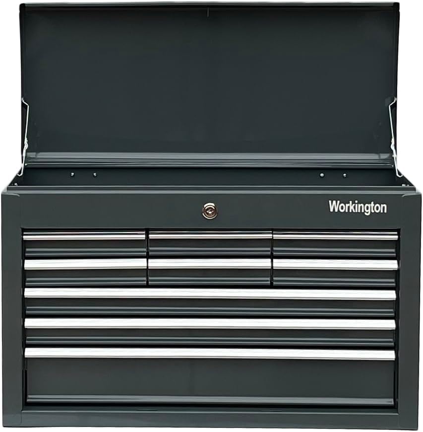 Workington Portable Metal Tool Chest with 9 Drawers, 24" 9-Drawer Tool Chest Cabinet with Ball Bearing Drawer Slides