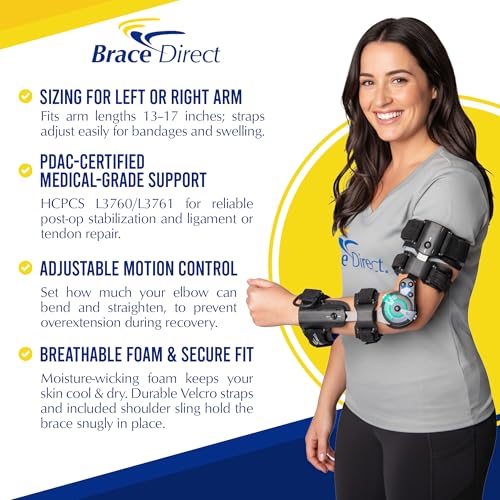 Hinged Elbow Brace, Arm Immobilizer & Stabilizer, L3761 | Elbow support brace that aids post-op recovery & tendon repair