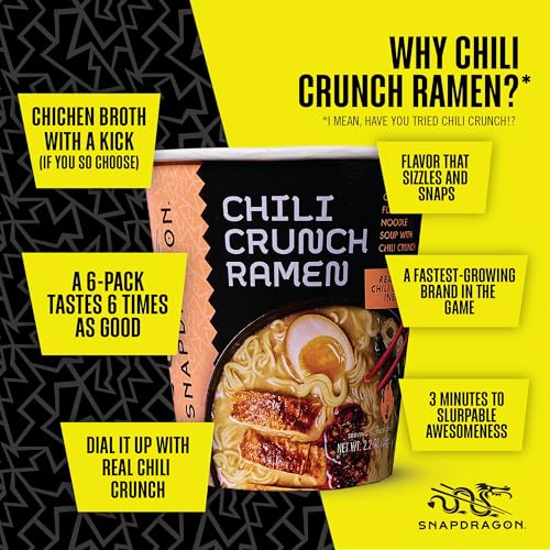 Snapdragon Miso Ramen Cup Noodles - 6 Pack Instant Ramen Bowl with Authentic Wheat Noodles, Soup Sauce Base