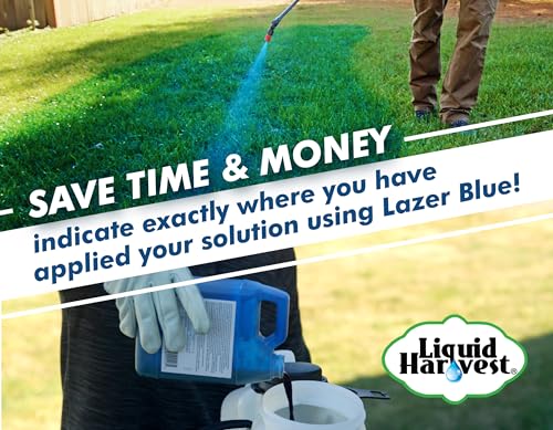 Liquid Harvest Lazer Blue Concentrated Spray Pattern Indicator 8 Ounces Perfect Weed Dye, Herbicide Fertilizer Marking Turf Mark and Marker