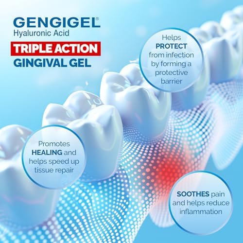 Gengigel Hyaluronic Acid Oral Gel for Mouth & Gum Discomfort (20ml), Soothes Irritation, Promotes Natural Healing & Protects Delicate Oral Tissue