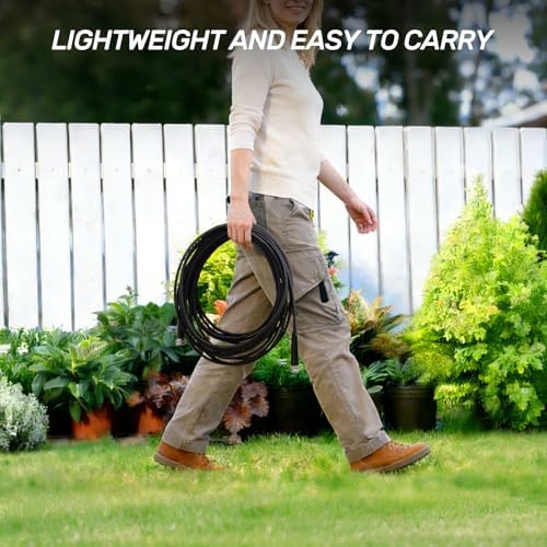 Garden Hose 50ft Non-Expandable Lightweight, Premium Flexible, Kink-Resistant Design, Extra Durable & Leakproof with Solid Fittings