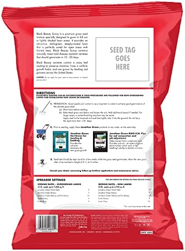 Jonathan Green (10895) Black Beauty Sunny Grass Seed - Cool Season Lawn Seed (1 lb)