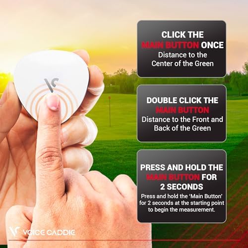 Voice Caddie VC300SE Golf GPS Rangefinder | Voice Output of Distance at Click of Button | Front, Middle, Back of Green Info | Over 40