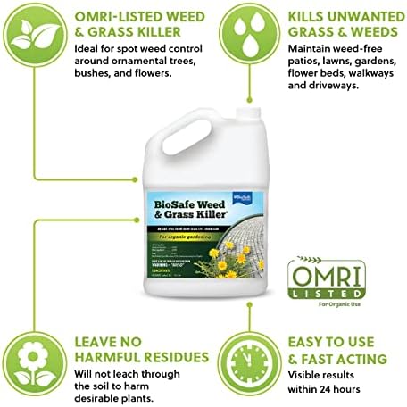 BioSafe Systems 7601-1 Weed and Grass Killer, (Case – 2), 1 Gallon, Non-Selective Herbicide, Concentrate