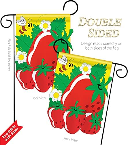 Strawberry Flag Home Decor Strawberries Banner Applique Decorative Stitched Tapestry Wall American Embroidered Sew Stitching Gifts Patio Porch Lwan