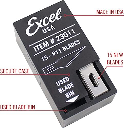 Excel Blades #11 15-Pack Craft Knife Replacement Blades With Dispenser